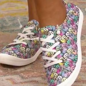 Skechers BOBS Beach Bingo Washable Slip-On Sneaker Shoes - Aloha Doodle Dog 7.5